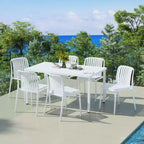 Ensemble de salle à manger d'extérieur 7 pièces Playa WestinTrends avec chaises de patio empilables