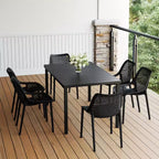WestinTrends Playa 7-Piece Outdoor Metal Patio Dining Table Set With Stackable Patio Chairs