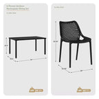 WestinTrends Playa 7-Piece Outdoor Metal Patio Dining Table Set With Stackable Patio Chairs