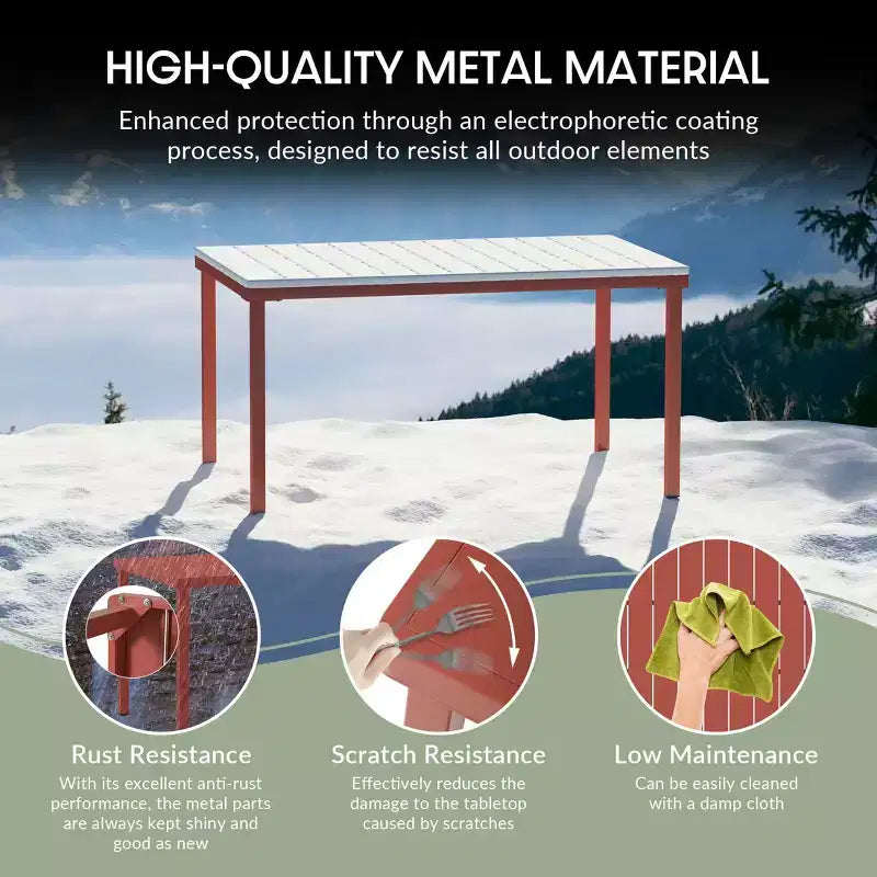 WestinTrends Playa 7-Piece Outdoor Metal Patio Dining Table Set With Stackable Patio Chairs