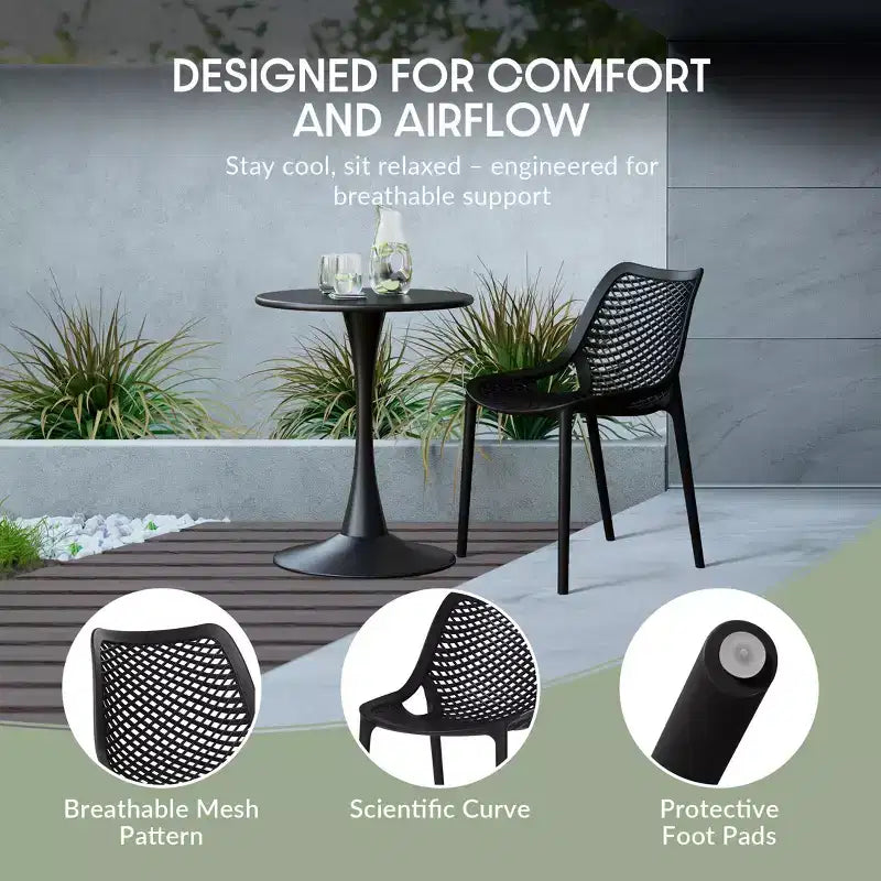 WestinTrends Playa 7-Piece Outdoor Metal Patio Dining Table Set With Stackable Patio Chairs