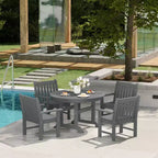 Ensemble de salle à manger WestinTrends Malibu 5 pièces avec chaises et table ronde en PEHD pour patio extérieur