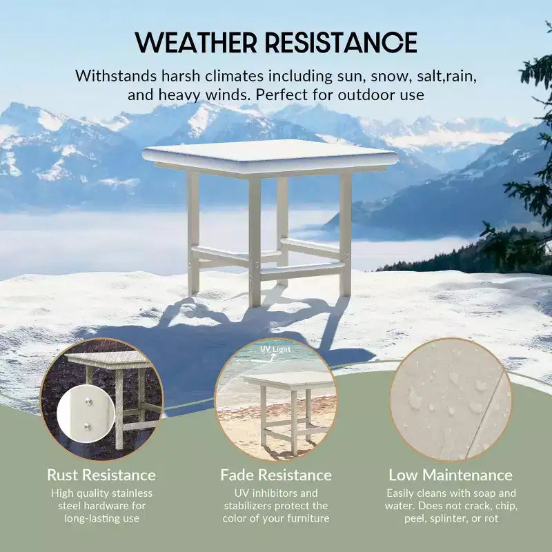 WestinTrends Ashore 5-Piece HDPE Outdoor Square Patio Dining Table Set with Armchairs