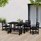 WestinTrends Ashore 6-Piece Outdoor HDPE Patio Dining Table Set with Bench