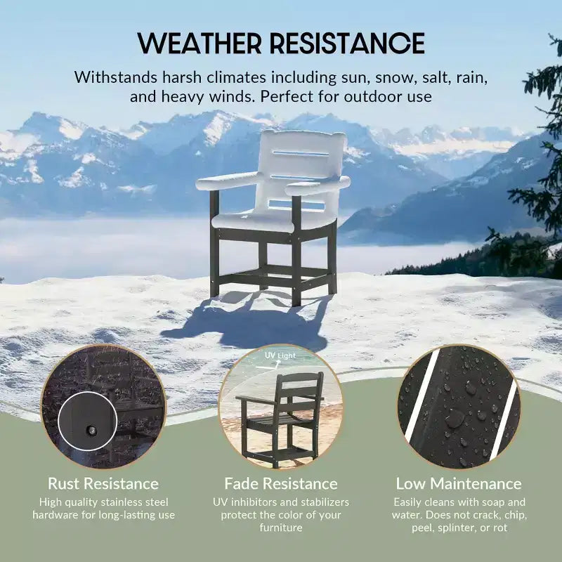 WestinTrends Ashore 6-Piece Outdoor HDPE Patio Dining Table Set with Bench