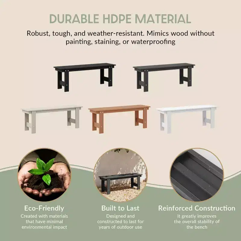 WestinTrends Ashore 6-Piece Outdoor HDPE Patio Dining Table Set with Bench