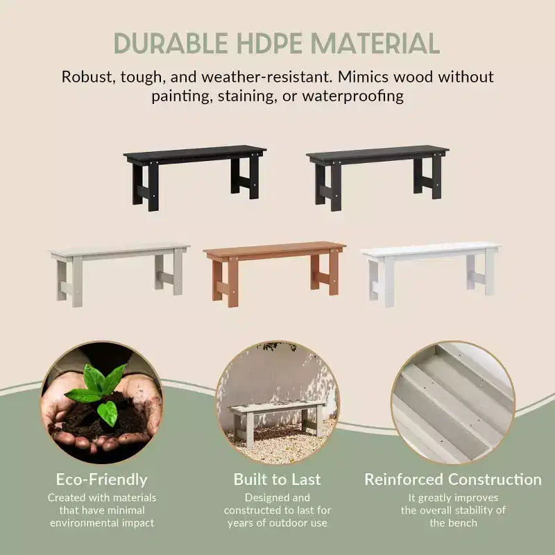 WestinTrends Ashore 6-Piece Outdoor HDPE Patio Dining Table Set with Bench