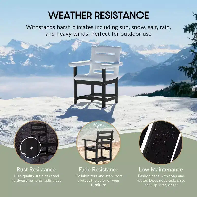 WestinTrends Ashore 6-Piece Outdoor HDPE Patio Dining Table Set with Bench