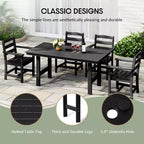 WestinTrends Ashore 6-Piece Outdoor HDPE Patio Dining Table Set with Bench