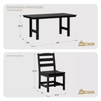Ensemble de salle à manger d'extérieur rectangulaire 7 pièces WestinTrends Ashore en PEHD avec chaises d'appoint