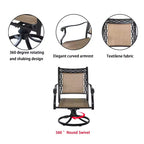 CLIHOME 5-Piece Outdoor Aluminum Dining Set With 4 360 Rotation Chairs & 1 48 Round Woven Dining Table With Umbrella Hole