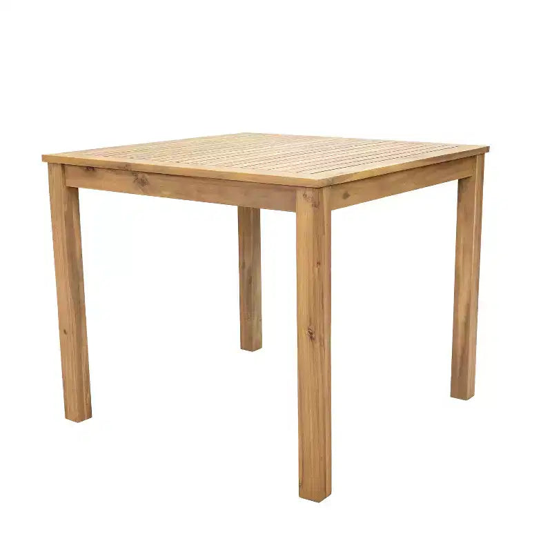 Sunnydaze Rodanthe Acacia Wood Outdoor Dining Set with Table and Armchairs - 5pc - Natural/Bone White