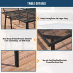 CLIHOME 9-Piece Outdoor Dining Set,Steel Frame Mesh Table & Chairs Set