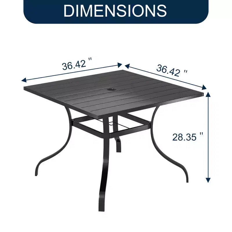 Ensemble de salle à manger d'extérieur 8 pièces CLIHOME, 2 tables carrées avec trou pour parasol et 6 chaises en maille