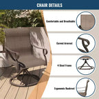 CLIHOME 7-Piece Extendable Outdoor Dining Set,With Telescopic Table And 360Swivel Chair Patio Set