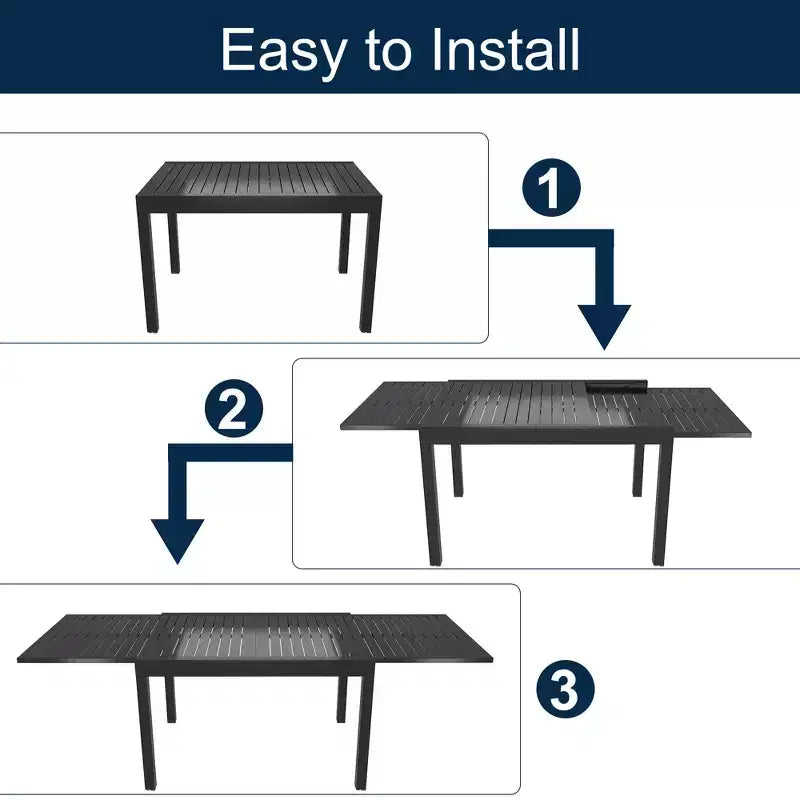 CLIHOME 7-Piece Extendable Outdoor Dining Set,With Telescopic Table And 360Swivel Chair Patio Set