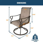CLIHOME 7-Piece Extendable Outdoor Dining Set,With Telescopic Table And 360Swivel Chair Patio Set