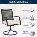 CLIHOME 8-Piece Outdoor Dining Set,Square Table With Sunshade Umbrella Hole & 360 Swivel Chairs Patio Set