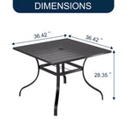 CLIHOME 8-Piece Outdoor Dining Set,Square Table With Sunshade Umbrella Hole & 360 Swivel Chairs Patio Set