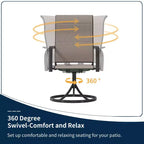 CLIHOME 9-Piece Patio Dining Set,Extendable Table & 360 Swivel Chairs Outdoor Set