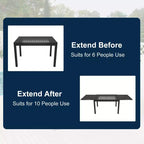 CLIHOME 9-Piece Patio Dining Set,Extendable Table & 360 Swivel Chairs Outdoor Set