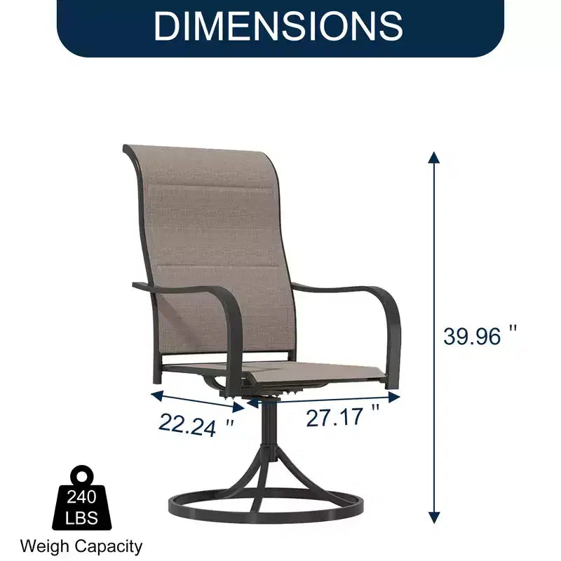 CLIHOME 9-Piece Patio Dining Set,Extendable Table & 360 Swivel Chairs Outdoor Set