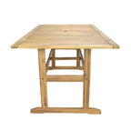 Ensemble de salle à manger extérieur Sunnydaze Hatteras en bois d'acacia avec table et fauteuils - 7 pièces - Naturel