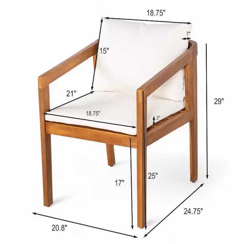 Christopher Knight Home Tensas, ensemble de salle à manger d'extérieur 5 pièces en bois d'acacia avec coussins