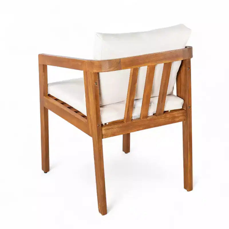 Christopher Knight Home Tensas, ensemble de salle à manger d'extérieur 5 pièces en bois d'acacia avec coussins