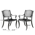 Ensemble de salle à manger extérieur traditionnel Christopher Knight Home Cayman 9 pièces en fonte d'aluminium maillée avec table ronde tissée de 155,5 cm