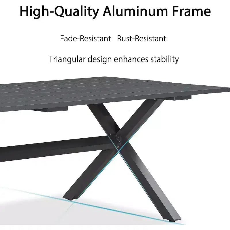 PURPLE LEAF Outdoor Dining Set with Patio Aluminium Dining Table and Wicker Rattan Chairs Modern Furniture Cushions Sets for Backyard