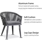 PURPLE LEAF Outdoor Dining Set with Patio Aluminium Dining Table and Wicker Rattan Chairs Modern Furniture Cushions Sets for Backyard