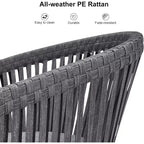PURPLE LEAF Outdoor Dining Set with Patio Aluminium Dining Table and Wicker Rattan Chairs Modern Furniture Cushions Sets for Backyard