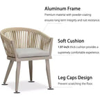 PURPLE LEAF Outdoor Dining Set with Patio Aluminium Dining Table and Wicker Rattan Chairs Modern Furniture Cushions Sets for Backyard