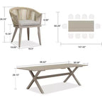 PURPLE LEAF Outdoor Dining Set with Patio Aluminium Dining Table and Wicker Rattan Chairs Modern Furniture Cushions Sets for Backyard