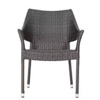 GDFStudio Mahalo Outdoor Wicker and Acacia Wood 6 Piece Dining Set with Bench