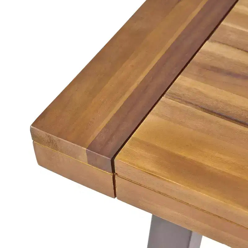 Ensemble de salle à manger d'extérieur rustique en bois d'acacia 9 pièces Balfour de Christopher Knight Home