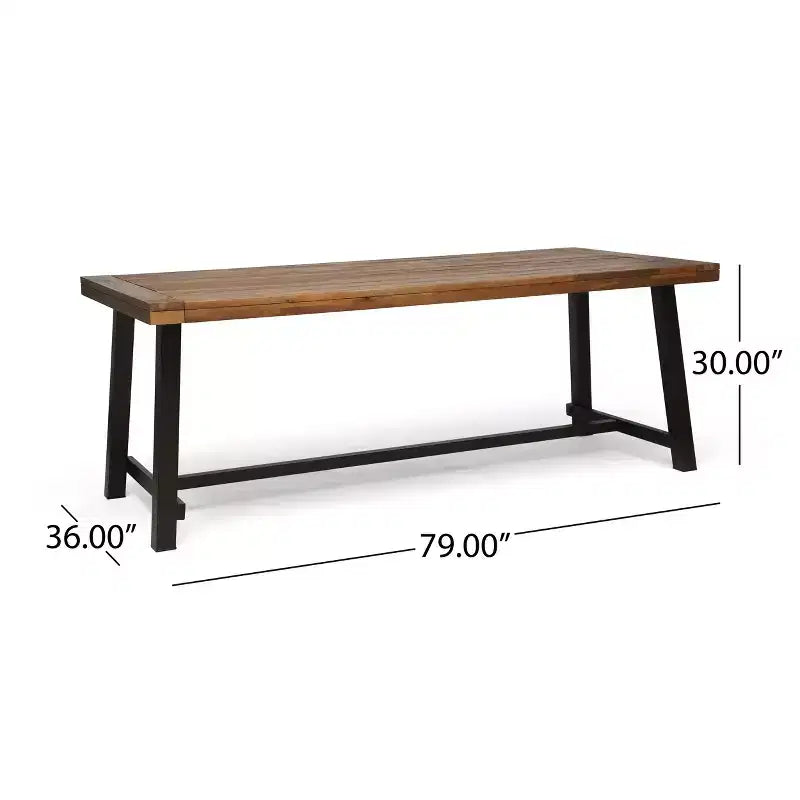 Ensemble de salle à manger d'extérieur rustique en bois d'acacia 9 pièces Balfour de Christopher Knight Home