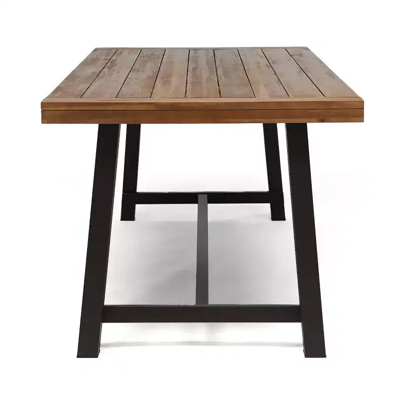 Ensemble de salle à manger d'extérieur rustique en bois d'acacia 9 pièces Balfour de Christopher Knight Home