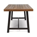 Ensemble de salle à manger d'extérieur rustique en bois d'acacia 9 pièces Balfour de Christopher Knight Home