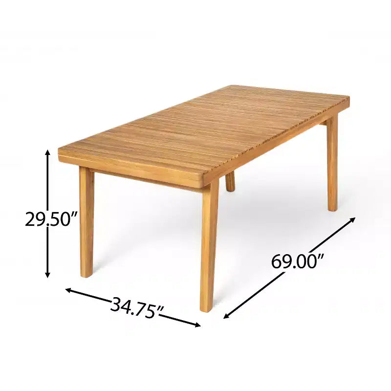 Christopher Knight Home Ashe Ensemble de salle à manger d'extérieur rustique 5 pièces en bois d'acacia avec coussins