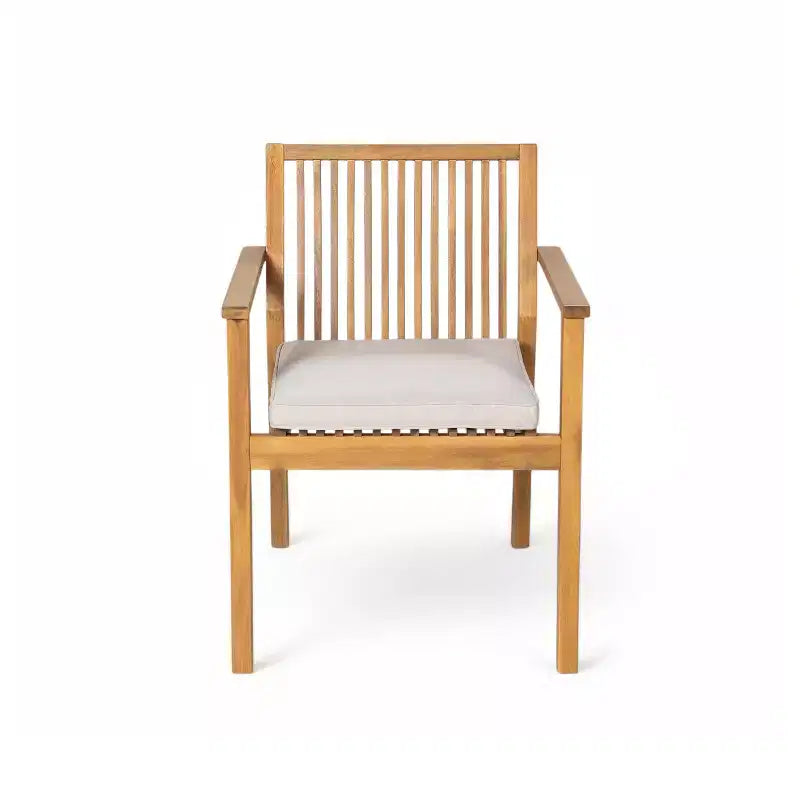 Christopher Knight Home Ashe Ensemble de salle à manger d'extérieur rustique 5 pièces en bois d'acacia avec coussins