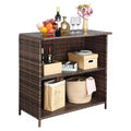 3-Piece Wicker Outdoor Serving Bar Set