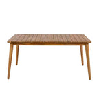 Christopher Knight Home Ahri Ensemble de salle à manger d'extérieur 7 pièces en bois d'acacia de style champêtre avec coussins
