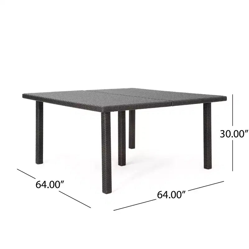 GDFStudio Hubery, ensemble de salle à manger d'extérieur en osier, 9 pièces, avec table carrée en rotin de 162 cm et coussins