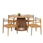 Christopher Knight Home Sett, ensemble de salle à manger d'extérieur rustique 5 pièces en bois d'acacia