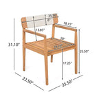 Christopher Knight Home Sett, ensemble de salle à manger d'extérieur rustique 5 pièces en bois d'acacia