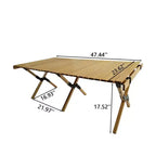 MAYEERTY Dining Set Foldable 1 Table 4 Chairs Indoor Outdoor Natural Kids Friendly