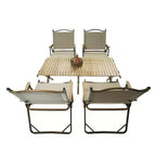 MAYEERTY Dining Set Foldable 1 Table 4 Chairs Indoor Outdoor Natural Kids Friendly
