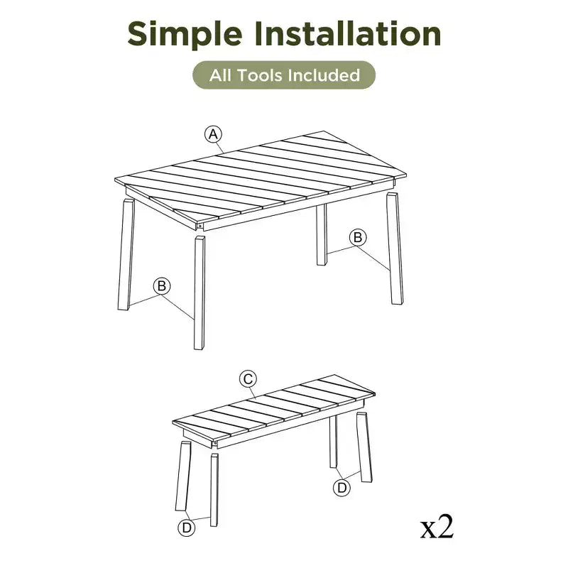 MAYEERTY Ensemble de salle à manger 3 pièces Table en acacia 2 bancs Intérieur Extérieur Naturel pour Terrasse Jardin